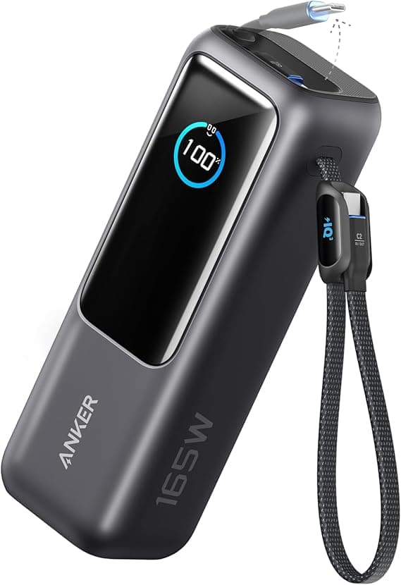 Anker laptop power bank with built-in cable